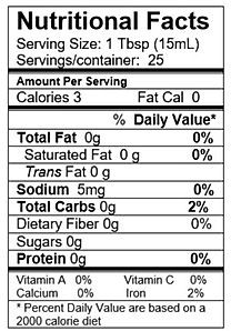 nutritional information