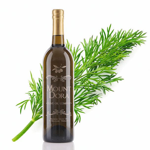 A bottle of 750mL Dill Fused Olive Oil