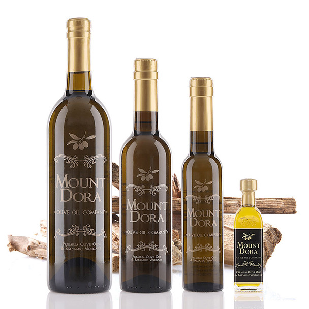 A 750mL bottle of Mount Dora Olive Wood Smoked Infused Olive Oil