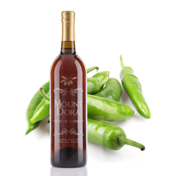 A 750mL bottle of Mount Dora Jalapeño Fused Olive Oil