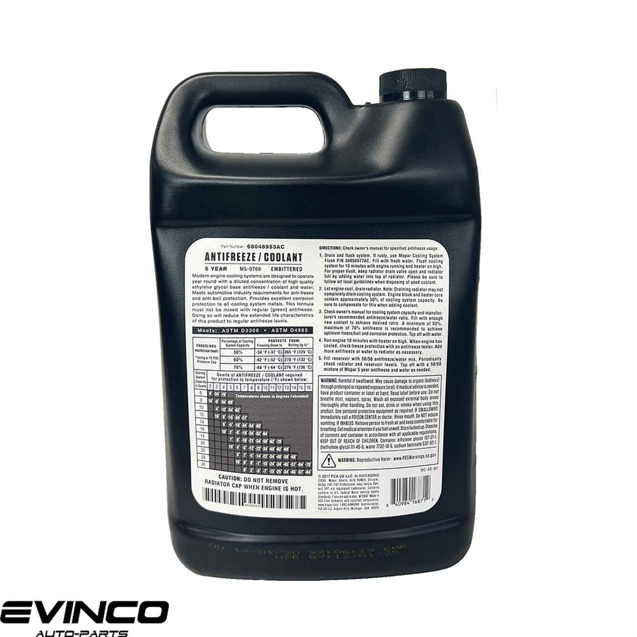 Mopar Antifreeze Coolant Orange 5 year Concentrated 1 Gallon