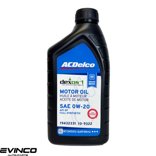 ACDelco 0W20 Dexos 1 Gen 3 Full Synthetic Oil 1 Quart