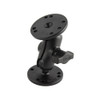 RAM Mount 1" Ball Double Socket Short Arm w\/ 2 2.5" Round Bases [RAM-B-101-A]