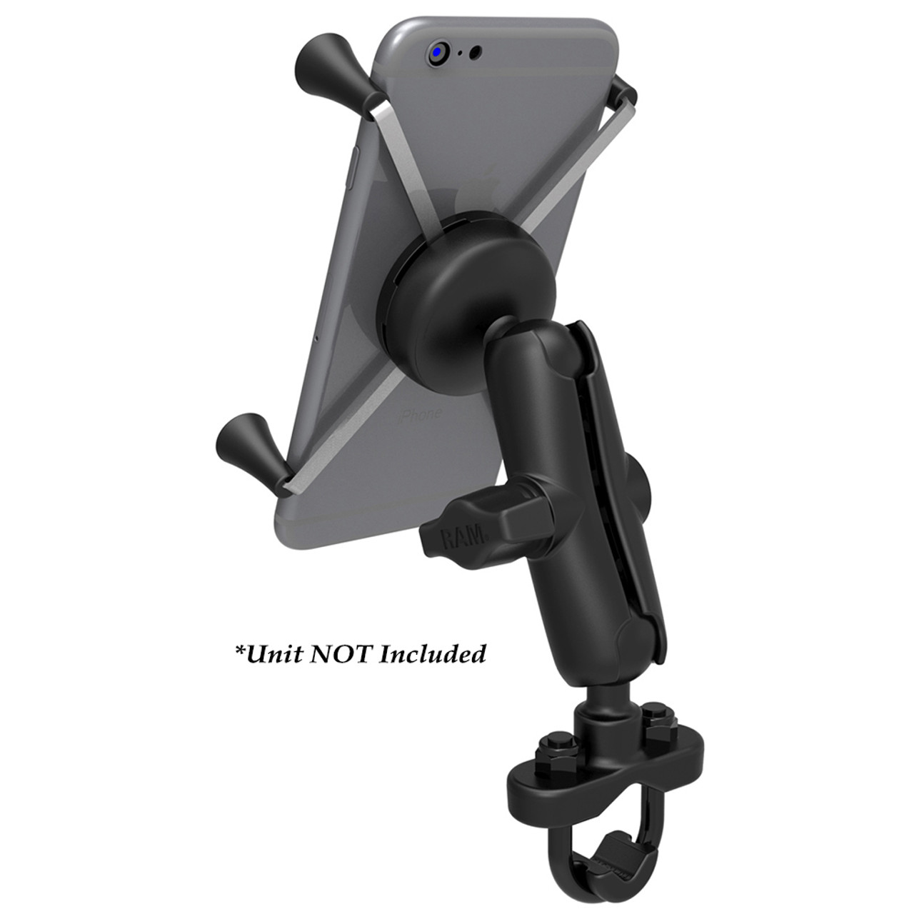 RAM Mount Handlebar Rail Mount w\/Zinc Coated U-Bolt Base  Universal X-Grip Large Phone\/Phablet Cradle [RAM-B-149Z-UN10U]