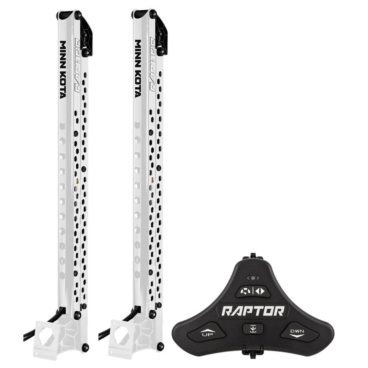 Minn Kota Raptor Bundle Pair - 10' White Shallow Water Anchors w\/Active Anchoring  Footswitch Included [1810631\/PAIR]