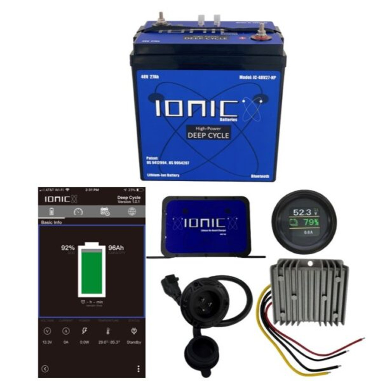 Ionic Lithium 48V 27Ah LiFePO4 Golf Cart Single Bundle