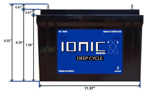Ionic Lithium Battery - 12 Volt 100Ah dimensions