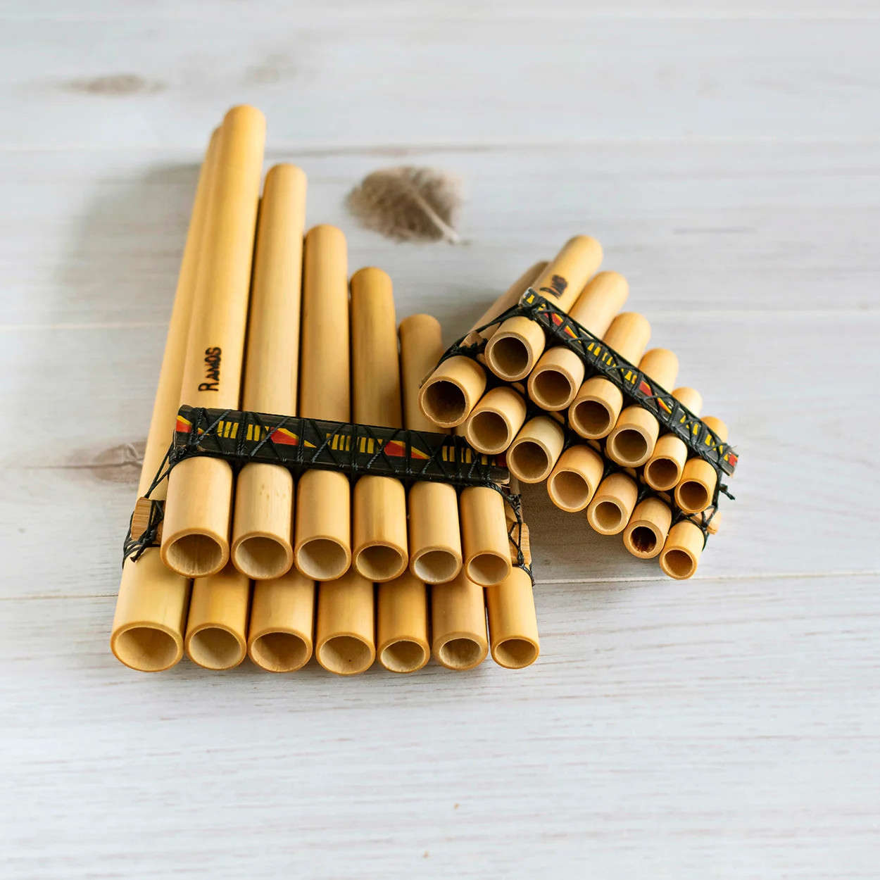 Flutes Kit ~ Zampoña Malta & Chili ~ Bamboo Panpipes with case