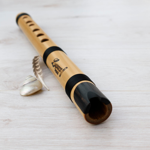 Bamboo quena flute with ebony mouthpiece