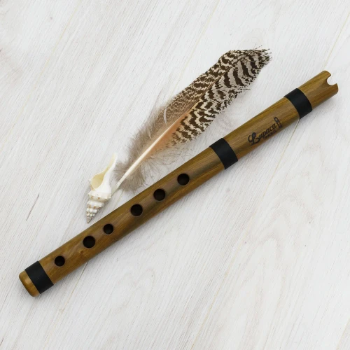 professional andean flute quena handmade with Huayacan wood and key in F