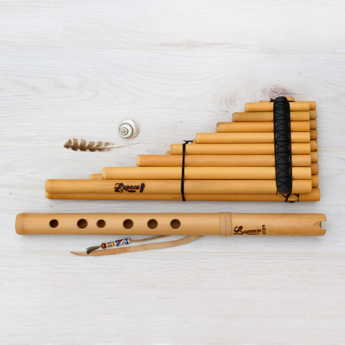 Professional flutes kit of quena and zampoña form bamboo