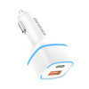 ESEEKGO USB & Type-C 38W LED Car Charger - White