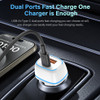 ESEEKGO USB & Type-C 38W LED Car Charger - White