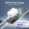 ESEEKGO 2 Ports USB & Type-C Travel Adapter Type-C To Type-C 4FT Fast Charging Cable - White