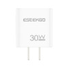 ESEEKGO T-30UA GaN 30W US Standard Travel Adapter - White
