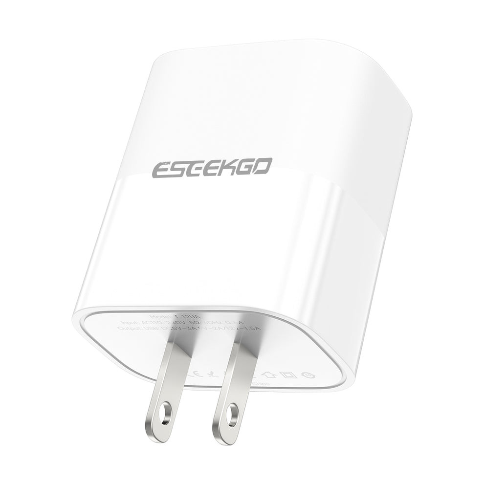 ESEEKGO T-12UA Fireproof PC Travel Adapter (18W / US) - White