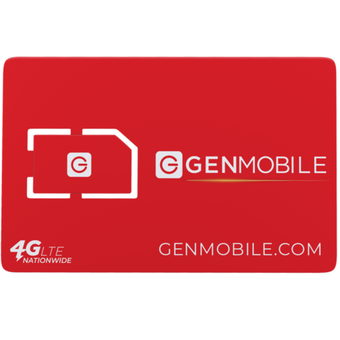 GEN MOBILE 4G LTE SIM CARD (T-MOBILE NETWORK)