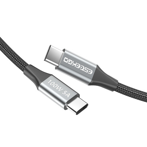 ESEEKGO ES-C200 USB-C To USB-C 100W/5A 2M/6.6FT Data Cable - Black