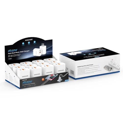 ESEEKGO T-32US 20W USB-A+USB-C (2PORTS) Travel Adapter Set 12pcs ($3/UNIT)