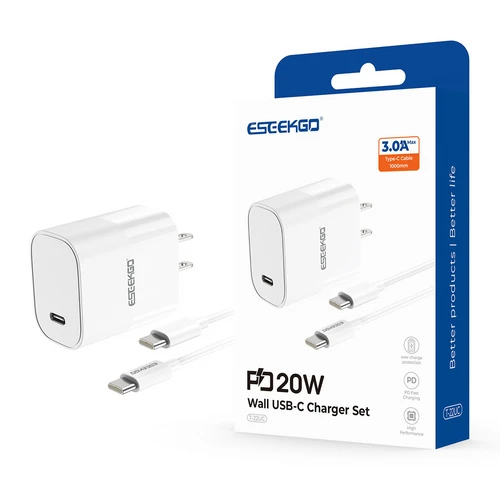 ESEEKGO T-22UC Travel Adapter Type-C To Type-C Fast Charging Cable