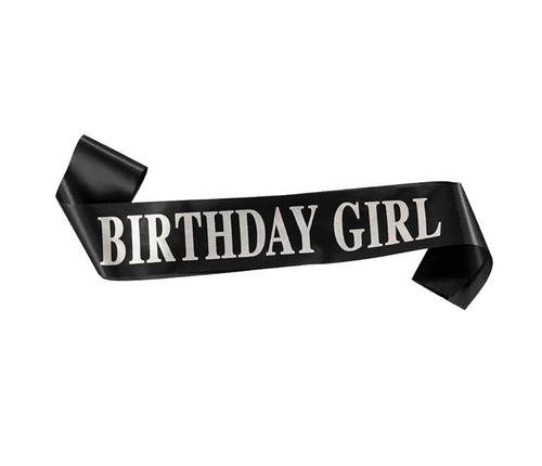 "Birthday Girl" Sash - Black/Silver "Birthday Girl" Sash - Black/Silver