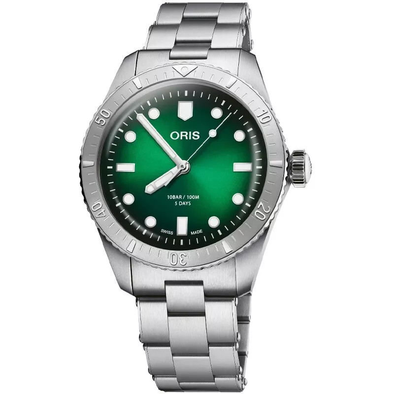 オリーブ Oris Divers Sixty-Five Green Dial Men's Watch 01 400 7774 4057-07