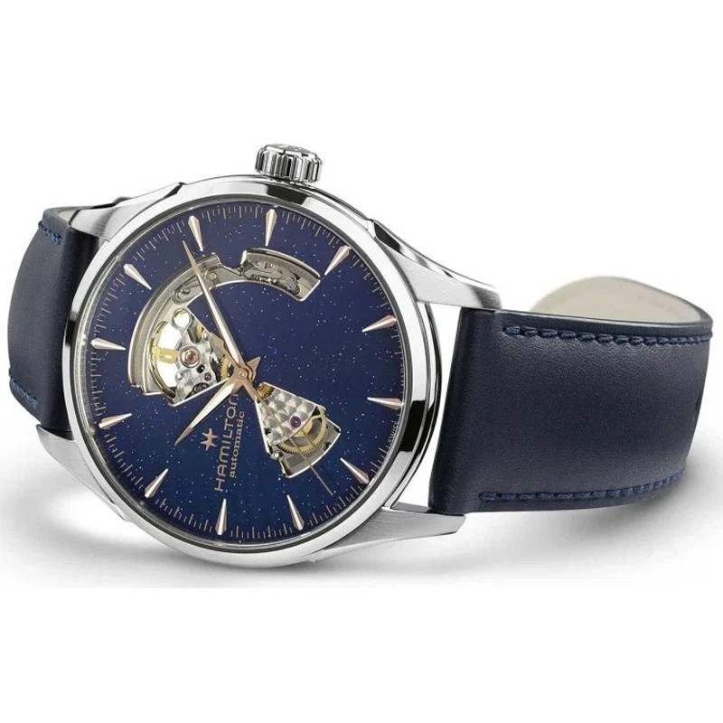 Hamilton Jazzmaster Auto Automatic 42mm Blue Dial Leather Men's Watch ...