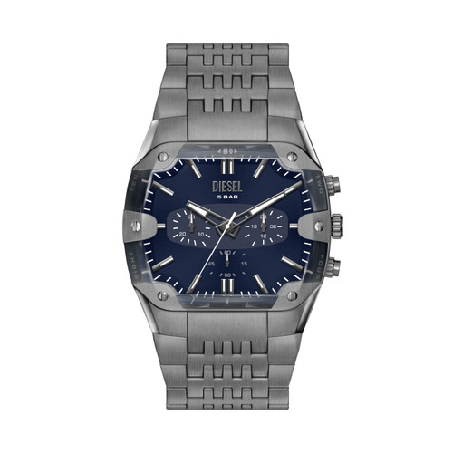 Diesel Spiked Cushion 45mm Blue Dial Men's Quartz Chronograph Watch DZ4717