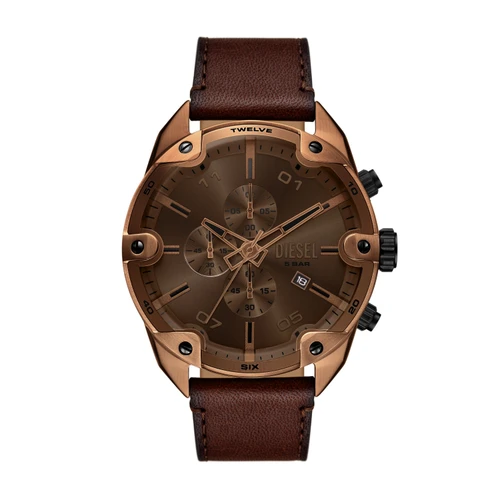 Diesel Spiked 49mm Brown Dial Men's Quartz Chronograph Watch DZ4698