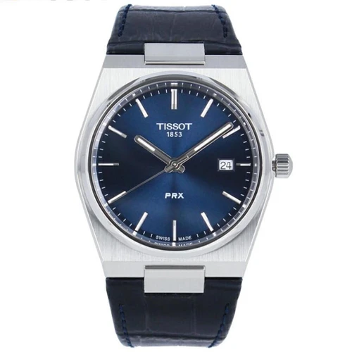 Tissot watches TISSOT PRS 40MM QTZ Blue Dial Alligator-Embossed LTHR Strap Men's Watch T1374101604100