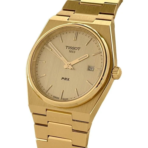 Tissot PRX Quartz 40mm × 39.5mm Gold Dial PVD Men's Watch T1374103302100