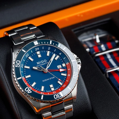 Mido Ocean Star GMT Automatic 44mm Blue Dial Steel Men's Watch M0266291104100