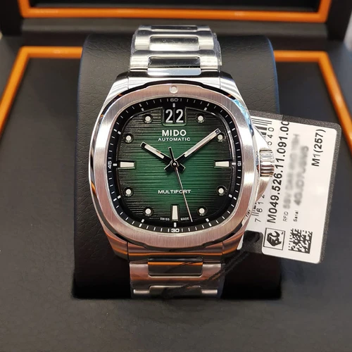 Mido Multifort TV Big Date Automatic 40mm Green Dial Steel Men's Watch M0495261109100