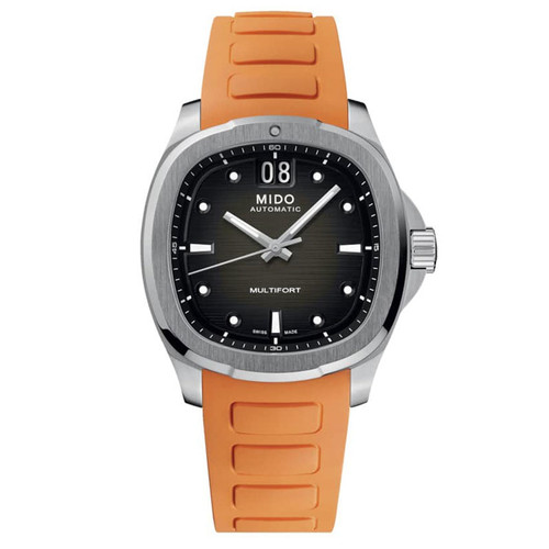 Multifort TV Big Date Grey Dial Orange Strap Men's Watch M0495261708100