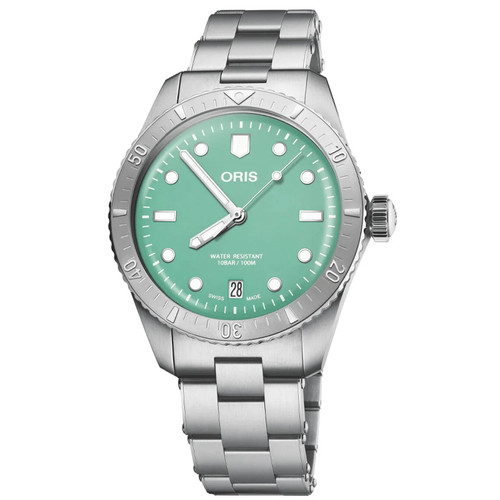 Oris Divers Sixty-Five Automatic 38mm Green Dial Steel Unisex Watch 01 733 7771 4057-07 8 19 18