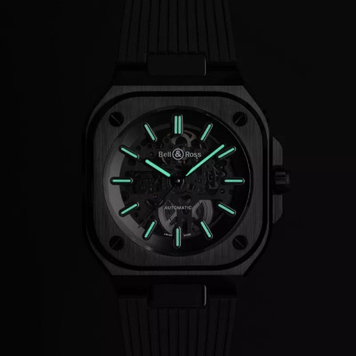 Bell & Ross BR 05 Skeleton Black Ceramic Rubber Men's Watch