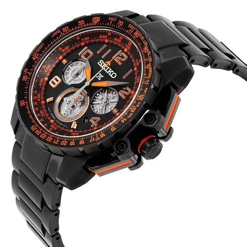 Seiko Prospex Solar Quartz 44mm Black Dial Steel Men's Watch SSC277
