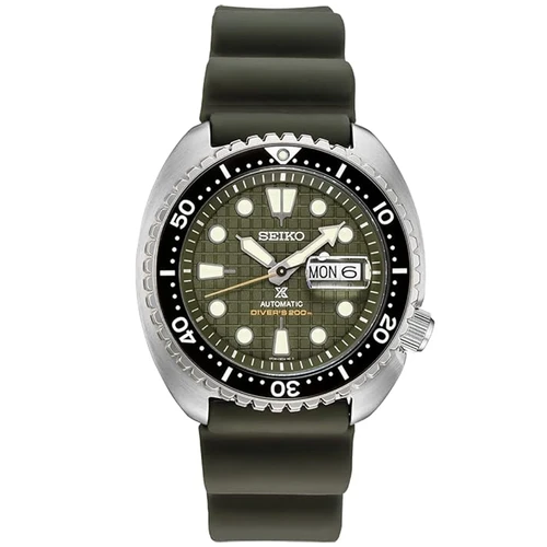 Seiko Prospex Automatic 45mm Green Dial Rubber Men's Watch SRPE05