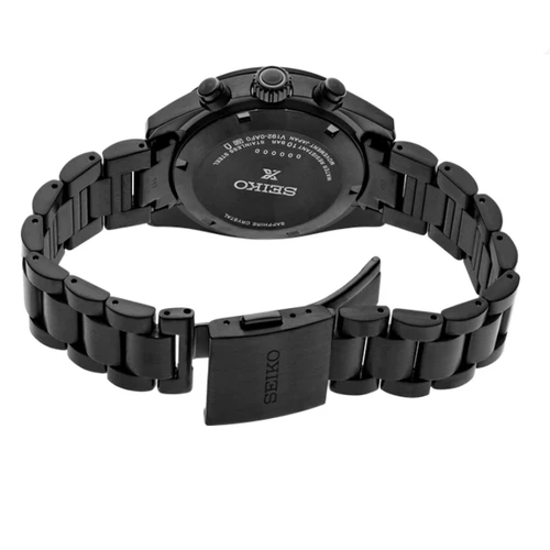 Seiko Prospex Speedtimer Solar Quartz 39mm Black Dial Steel Men's Watch SSC917