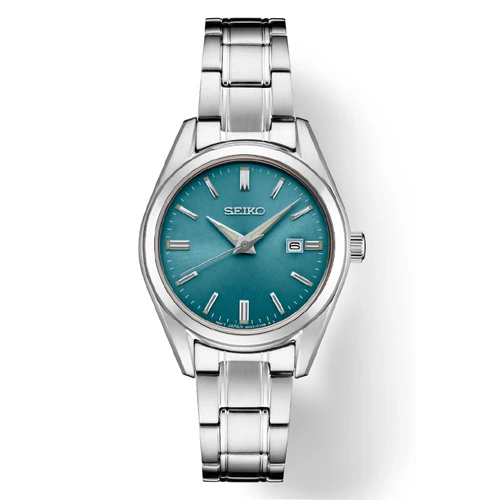 Seiko Quartz 29.8mm Blue Dial Steel Women's Watch SUR531