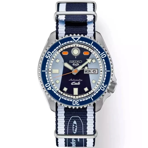 Seiko 5 Sports Automatic 42.5mm Blue Dial Fabric Men's Watch SRPK37