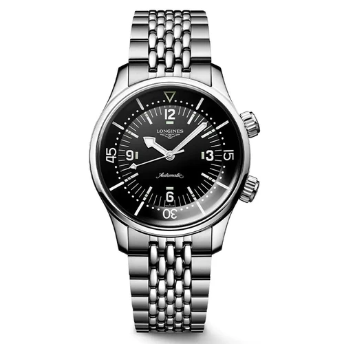 Longines Legend Diver Automatic 39mm Black Lacquered Dial Steel Men's Watch L37644506