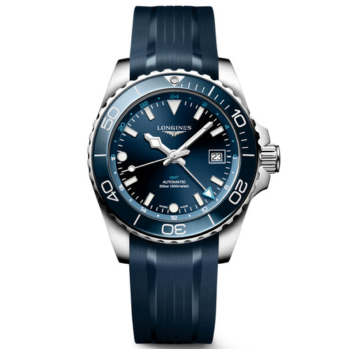 New Longines HydroConquest GMT 41mm Blue Rubber Men's Watch New Longines HydroConquest GMT 41mm Blue Rubber Men's Watch