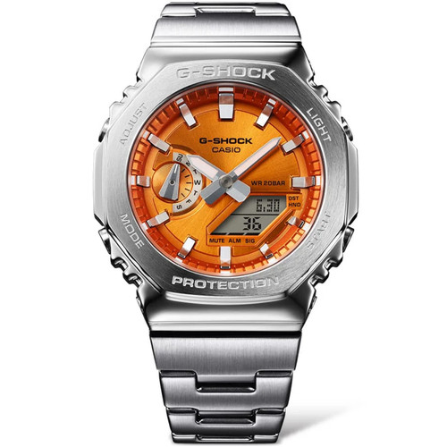 Casio G-Shock Analog-Digital 44.4mm Orange Dial Men's Watch GM2110D-4A