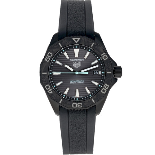 Tag Heuer Aquaracer Quartz 40mm Black Dial Rubber Men's Watch WBP1112.FT6199