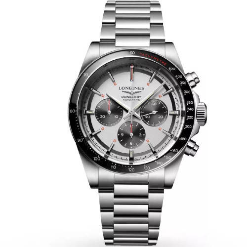 New Longines Conquest Black Chronograph Steel 42mm Men's Watch New Longines Conquest Black Chronograph Steel 42mm Men's Watch