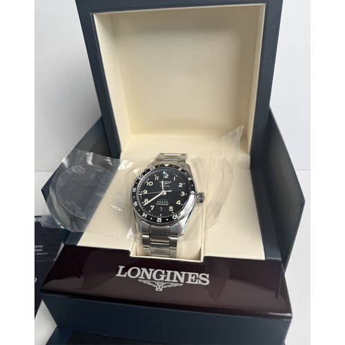 Longines Spirit Zulu Time Automatic 42mm Matte Black Dial Steel Men's Watch L38124536