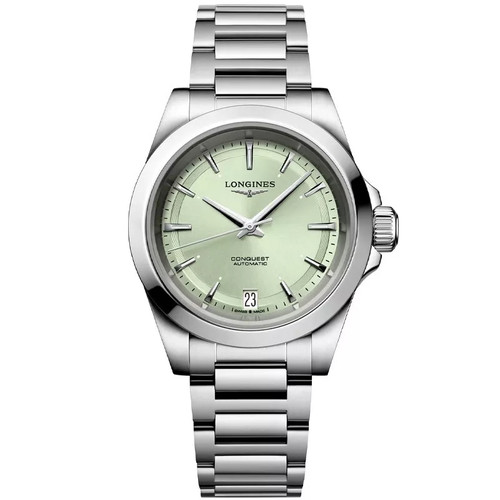 Longines Conquest Automatic 34mm Sunray Green Dial Steel Women's