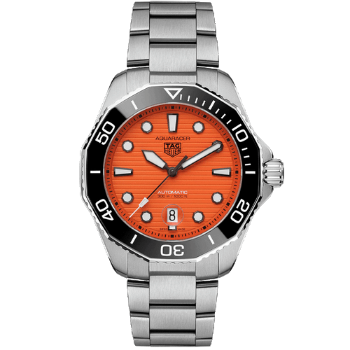 Tag Heuer Aquaracer Professional Automatic 43mm Orange Dial Steel Men's Watch WBP201F.BA0632