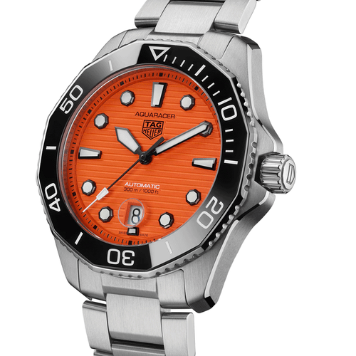Tag Heuer Aquaracer Professional Automatic 43mm Orange Dial Steel Men's Watch WBP201F.BA0632